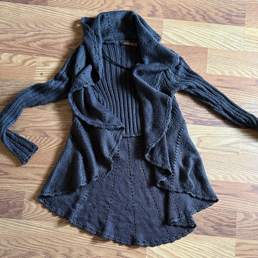 Belldini Charcoal Open Front Cardigan